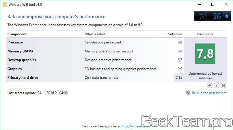 Как узнать оценку системы в Windows 10 и 8.1 (индекс производительности)